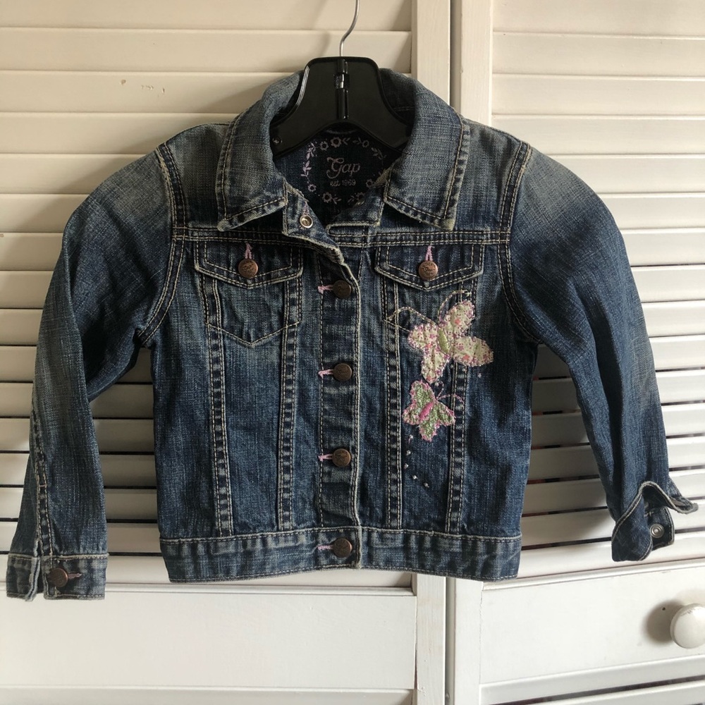 Gap Butterfly Embroidered Jean Jacket